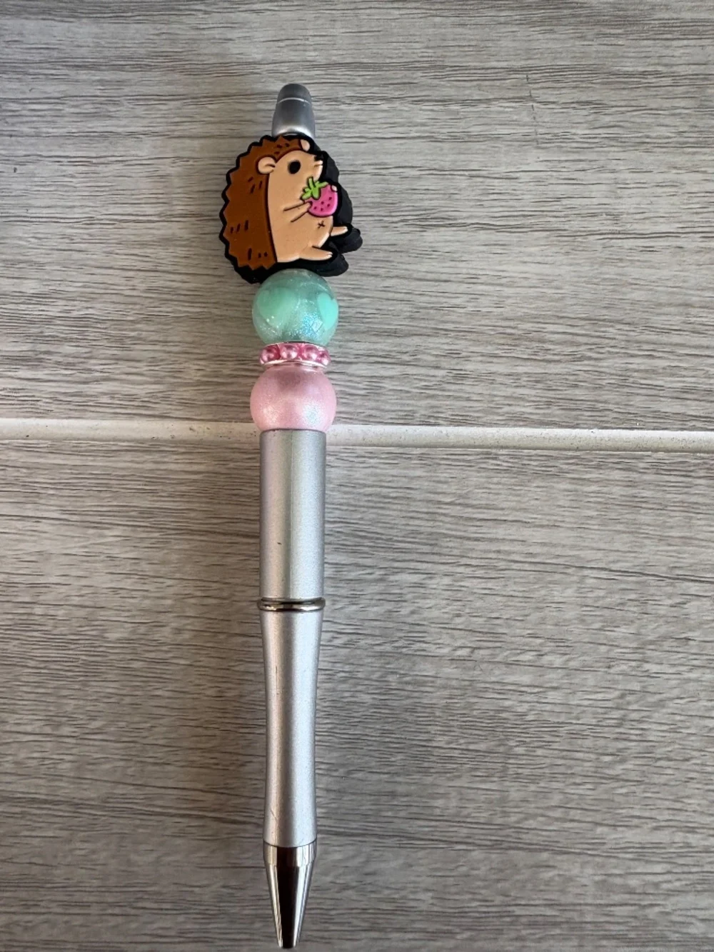 Handmade Hedgehog Strawberry Beaded Pen